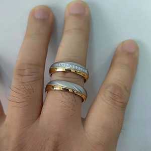 Anillos de Compromiso y Matrimonio Chapados en Oro de 18k para Hombre y Mujer, Anel, Bague, Anillos, Trauringe, Eheringe, Silber, Damenringe, Goldringe - Product Image 4