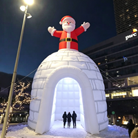 Tente de Noël gonflable en tissu Oxford, type igloo, pour le Père Noël, chapiteau gonflable, maison de Noël gonflable