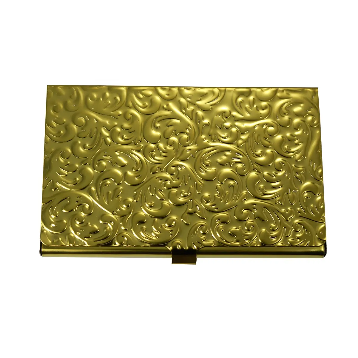 Mode Metalen Gouden Creditcard Case Gegraveerd Logo Kaarthouder