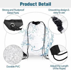 Bolsa de PVC Transparente Personalizada, Impermeable, con Cordón, para Guardar Objetos - Product Image 2