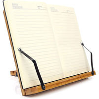 Support de livre en bambou léger de qualité supérieure, support de livre de cuisine réglable, pinces de maintien des pages, plateau de lecture ergonomique, durable pour la maison et le bureau