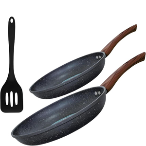 Hot Sale Ceramic Cookware Non-Stick Frying <b>Pan</b> Set With Wooden <b>Handle</b> Round Skillet For Gas And Induction Cooker - Product Image 2