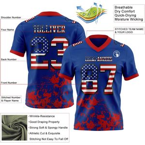 Maillot de football américain personnalisé unisexe à col en V, sublimé, anti-humidité, 360 grammes, nom de l'équipe, n'importe quel nom 00 - Product Image 2