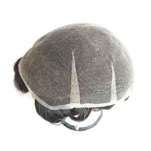Parrucchino da uomo in <span class=keywords><strong>capelli</strong></span> indiani Remy lisci, con <span class=keywords><strong>base</strong></span> in pizzo e PU, lunghezza <span class=keywords><strong>6</strong></span> pollici, densità 100%-130%, contorno CC - Ingrosso Qingdao Modern - Product Image 4