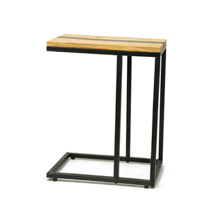 Casa naturale piccolo <span class=keywords><strong>legno</strong></span> di ulivo <span class=keywords><strong>e</strong></span> <span class=keywords><strong>resina</strong></span> tavolino lato C-a forma di tavolino per soggiorno camera da letto comodino - Product Image 5