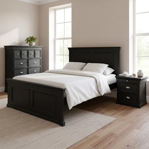Base de Cama Doble Estilo Europeo Vintage – Plataforma de Madera Radiata/MDF Duradera para Dormitorio y Hostelería (Blanco/Negro) - Product Image 6