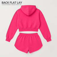 Ensemble personnalisé pour femme : sweat à capuche court à manches longues et short à taille élastique pour un usage quotidien décontracté