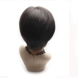 100% Human Hair Tapered Bob <b>Wig</b> 7 Inch <b>Clip</b> In Cap Lightweight Comfortable Natural Colors Chemo Friendly By WIGTS Fast Delivery - Product Image 2