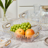 Vierkante PET fruit schaal dienblad ecologisch modern luxe feestgebruik transparant salontafel snack schaal