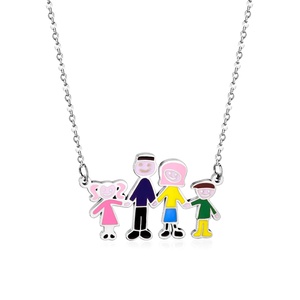 Popular Necklace <b>Jewelry</b> Romantic Family Pendant Necklace Quality Stainless Steel <b>Jewelry</b> for <b>Kids</b> Unisex Women Gift - Product Image 2