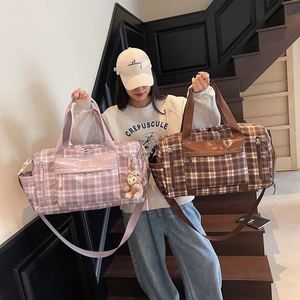 Classic Plaid Pattern Travel Bags Multi Functional Shoulder Sling Luggage Bag Unisex Outdoor Travel Fitness <b>Storage</b> Bag - Product Image 5