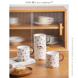 Taza de cerámica de <span class=keywords><strong>Shiba</strong></span> Inu, creativa, pintados a mano con dibujos animados, tridimensional - Product Image 4