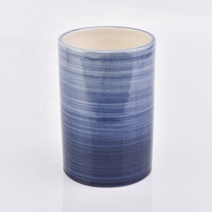 <span class=keywords><strong>Blu</strong></span> cerchio del gradiente modello <span class=keywords><strong>bagno</strong></span> in ceramica <span class=keywords><strong>set</strong></span> di 4 sapone spazzolino da denti titolare lozione dispenser tumbler - Product Image 3