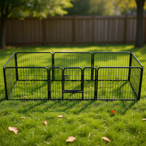 Recinto per cani in acciaio nero a 8 pannelli 31,5 x 23,6 per esercizio e riposo canino - Product Image 2