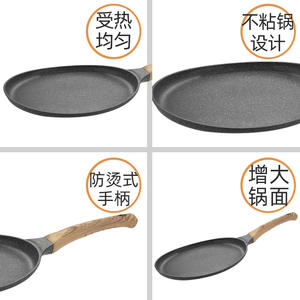 กระทะหินไมแฟนสไตล์ญี่ปุ่นแบบใหม่ สีเทาเข้ม กระทะสเต็กทรงกลมเคลือบกันติด สำหรับใช้ในครัวเรือน ปี 2024 รุ่น ZQ037 - Product Image 2