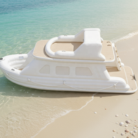 Bateau Catamaran Gonflable Portable à Moteur Électrique, Double Pont, en PVC, Capacité 100-500kg