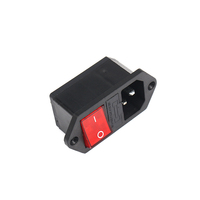 Enchufe Industrial C14 Macho con Conector Hembra 15x21mm, Interruptor, Fusible, 3 Tomas de Corriente Alterna, 10A 250V, Latón y Cobre