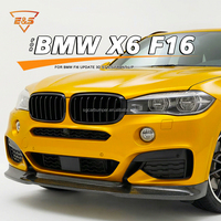 Kit de Estilización Aero para Auto, Labio de Parachoques para BMW Serie X6 F16 M Sport 2015-2019, Estilo 3D, Fibra de Carbono, Labio Delantero