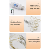 Guirlande lumineuse à LED 3*3m pour l'intérieur et l'extérieur avec télécommande Rideau décoratif en plastique IP65 pour les décorations de fête de Noël.