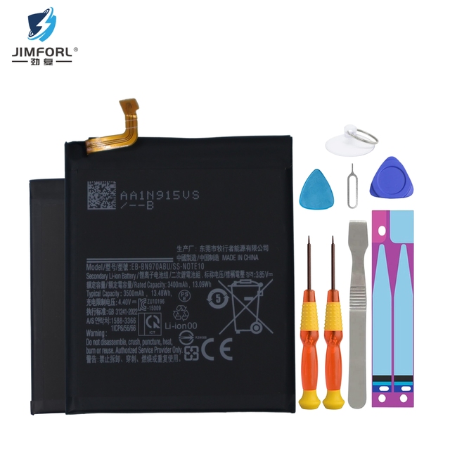 Jimforl Original 3500mAh Li Ion Battery Pack for NOTE10 9 8 High Capacity 0 Cycle Mobile Phone Direct Factory Stock