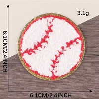 Lot de 3 patchs brodés décontractés en chenille scintillante SPRT, lettres thermocollantes blanches pour décoration de costumes d'équipe