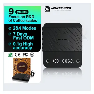 Black Mirror Coffee Weight Measuring Panel Digital Display Rechargeable Coffee Scale Timemore With Smart Interconnection