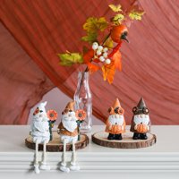Ensemble de figurines de Noël en résine, artisanat en forme d'ours, statue tenant une citrouille, décoration de table ou d'étagère pour la maison