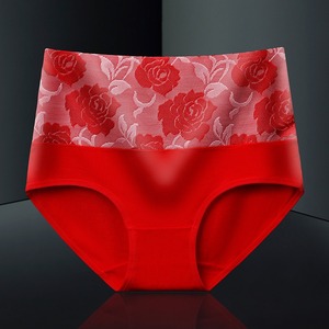 Ropa interior de mujer de cintura alta de algodón para mujer de talla grande jacquard Control de barriga levantamiento de glúteos calzoncillos transpirables Big Ass Ladies <span class=keywords><strong>Bragas</strong></span> - Product Image 1