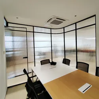 Porte de bureau moderne à mur en verre unique cloisons temporaires portables pour salle blanche écran pliable à cadre visible pour le bureau