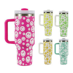 Stainless Steel Tumbler 40oz Insulated With Handle And Straw For Travel Customizable Logo - Product Image 2