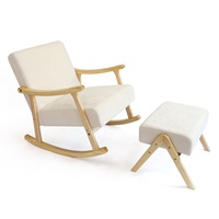 Fauteuil à bascule moderne en bois massif, chaise de salon rembourrée, structure démontable pour salon