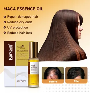 Óleo hidratante orgânico para cabelo Karseell Maca, óleo essencial de crescimento capilar por atacado, soro puro para homens e mulheres, ODM/OEM