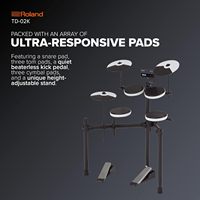 Roland TD-02K V-Drums, Entry-Level Compact Electronic Drum Kit with Noise-Reducing Features, Height-Adjustable Stand, beginner