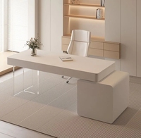 Bureau d'écriture à la maison blanc pur de luxe minimaliste bureau d'ordinateur Rectangle de Style crème Durable pour la consultation médicale de Salon de beauté