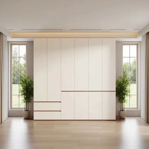 Armoire moderne de luxe en noyer sur mesure, rangement intelligent intégré, mobilier de chambre principale, best-seller - Product Image 3