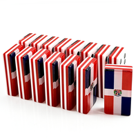 Jeu de dominos double 6 de 28 pièces en acrylique multicouche avec drapeau dominicain pour les divertissements et les rassemblements