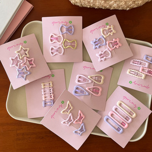 <span class=keywords><strong>PL</strong></span> 4 unids/set dulce púrpura Rosa Color rectángulo estrella Mini horquilla Metal BB Clip goteo pinzas para el cabello Niños Accesorios para el cabello - Product Image 2