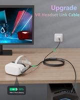 Cable de enlace 2 en 1, 16 pies, 5M, 5Gbps, USB 3,0 a USB C, Cable de carga de transferencia de datos, Compatible con todos los auriculares VR, PC para juegos