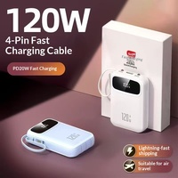 Batterie externe portable 20000 mAh en promotion avec charge ultra-rapide 22,5 W, 3 câbles intégrés, design léger et fin