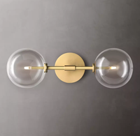 Postmoderne Double Globe Rond Hôtel Décoration Intérieure Verre Led Appliques Intérieur Salon Chevet Mur Éclairage