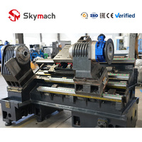 Tour CNC à lit incliné à double broche BR570DSY pour usinage de précision avec réglage d'outils laser et jaugeage en processus