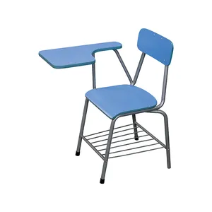 Modern School Furniture Student Study Chair Plastic Seat Training Chair With Writing Pad