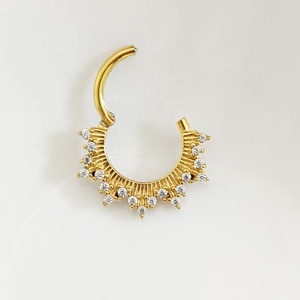 <span class=keywords><strong>Gaby</strong></span> Gold Anillo <span class=keywords><strong>de</strong></span> Nariz Clicker Segmentado Articulado para Septum, Piercing Corporal <span class=keywords><strong>de</strong></span> Acero Inoxidable Quirúrgico, Joyería <span class=keywords><strong>de</strong></span> Moda, Venta al por Mayor desde China - Product Image 3