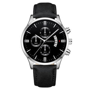 <span class=keywords><strong>Montre</strong></span> à quartz pour <span class=keywords><strong>homme</strong></span>, vente en gros d'usine, très tendance, à trois cadrans, boîtier en alliage, verre cristal, bracelet en PU, bracelet de 20 mm, calendrier - Product Image 5