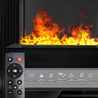 Insert de cheminée à vapeur d'eau avec flamme 3D réaliste, électrique, en métal, pour usage domestique et hôtelier, thermostat réglable, 59,1%
