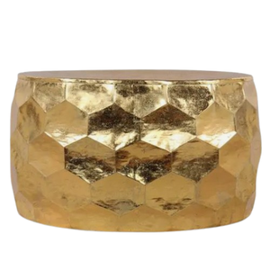 Mesa de centro redonda de metal con diseño moderno en relieve, mesa central de diseño personalizado para sala de estar, comedor, muebles de acento para el hogar - Product Image 4