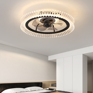 Ventilateur de plafond avec lumière à économie d'énergie 30W, 5 pales, 6 vitesses, ultra silencieux (<30dB), LED dimmable 3000K-6500K, télécommande et contrôle par application - Product Image 2
