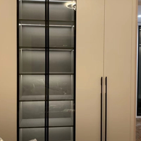 Armoire avec tiroirs moderne en MDF blanc, style Art déco, marbre brun foncé, pour appartement, style transitionnel