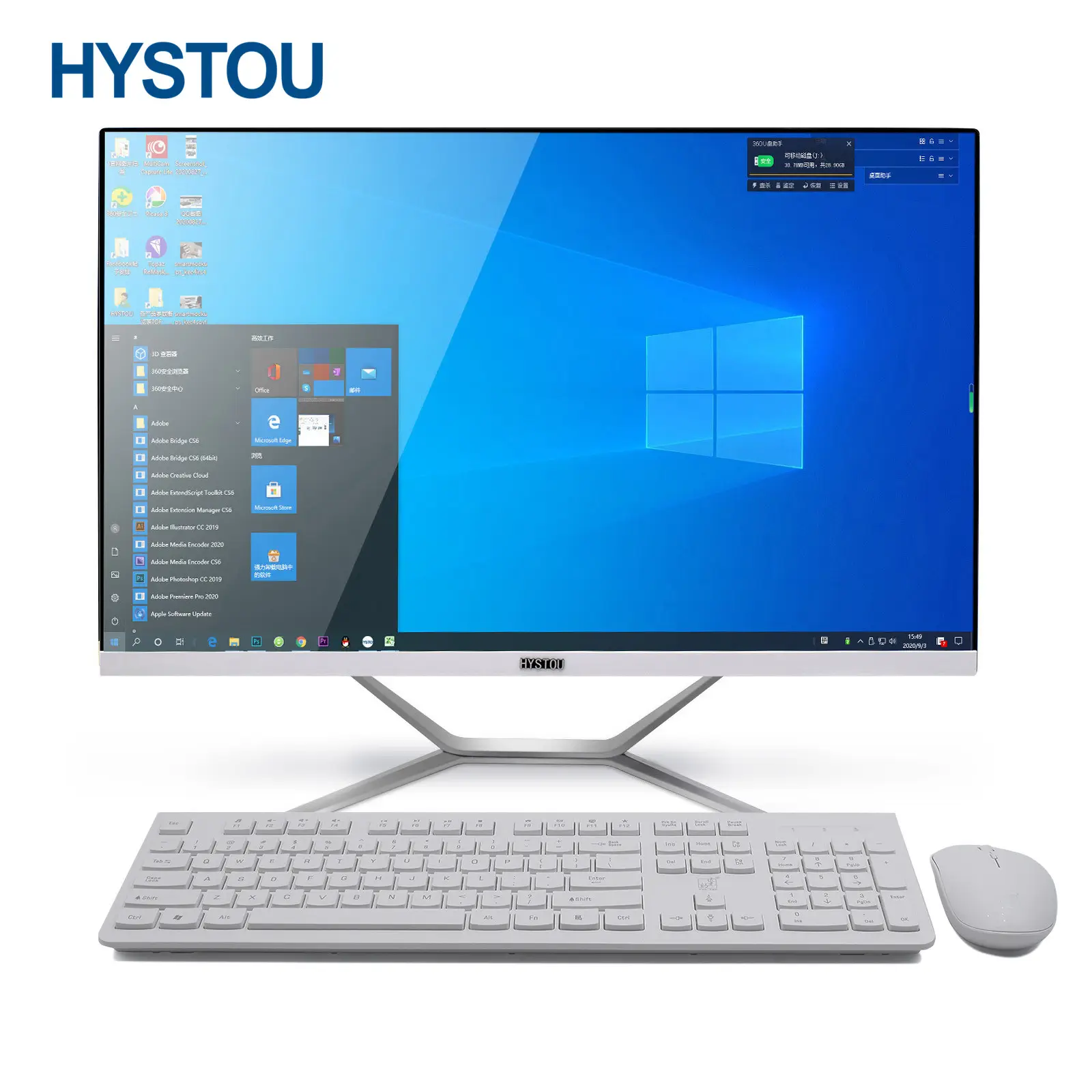 Hystou Core I7 9700f All-In-One Desktop Pc 23.8 27 Inch Alles In Één Gaming Pc Set Desktop Computer 4K