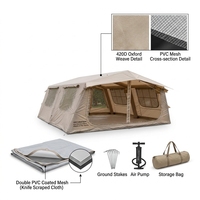 Tente Gonflable Familiale 13.68 3.6x3.8m en Oxford 420D avec Porte en U et Petit Fenêtre de Toit, Imperméable, Quatre Saisons, Portable et Légère, pour 5-6 Personnes